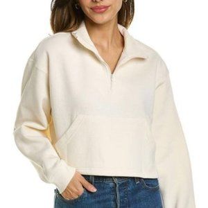WeWoreWhat Cropped Quarter Zip Up- Size XS- Off White
